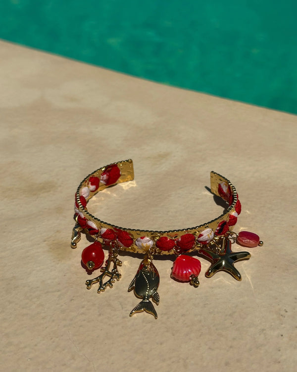 Bracelet Corail & charms - NC – Bijoux artisanales fait avec âme pour sublimer votre style